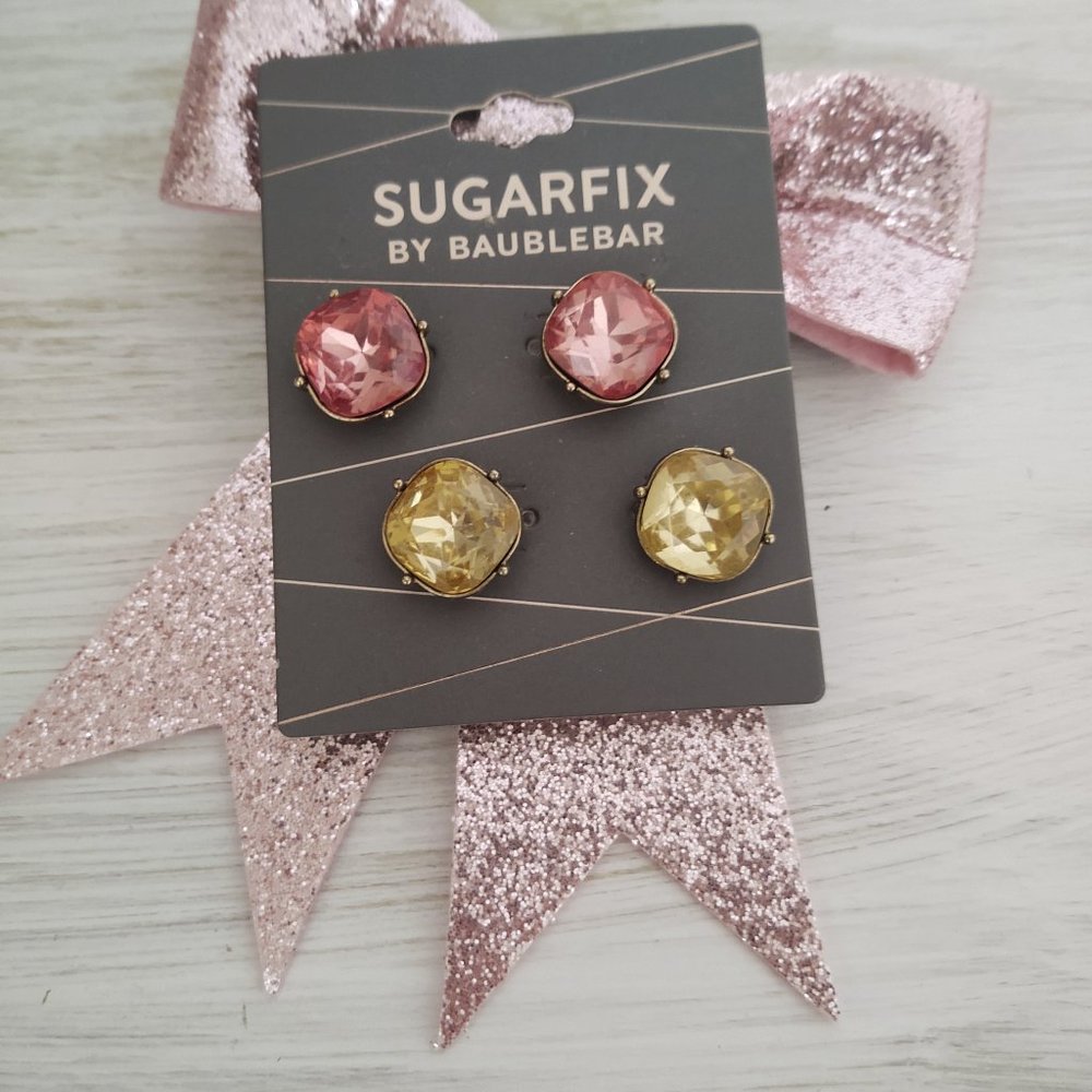 NWt 💮🐤 2 Pair Earrings•SeT by Baublebar~ Pink + Yellow
